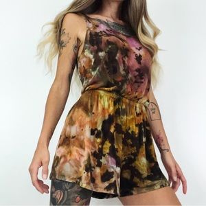 Hand-Dyed Sleeveless Bohemian Romper | Size S/M